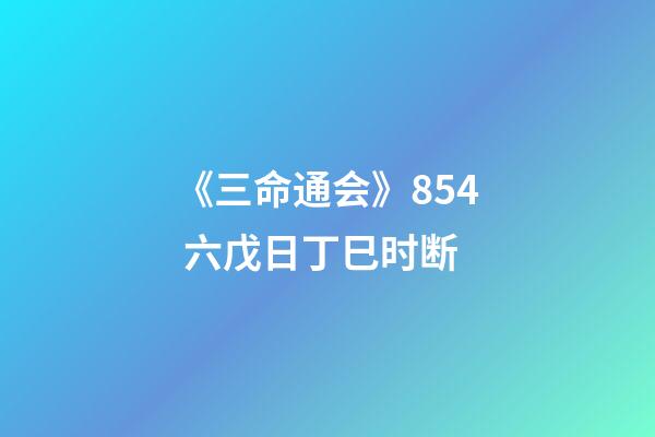 《三命通会》8.54 六戊日丁巳时断